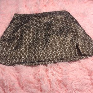 Brown Printed Mini Skirt